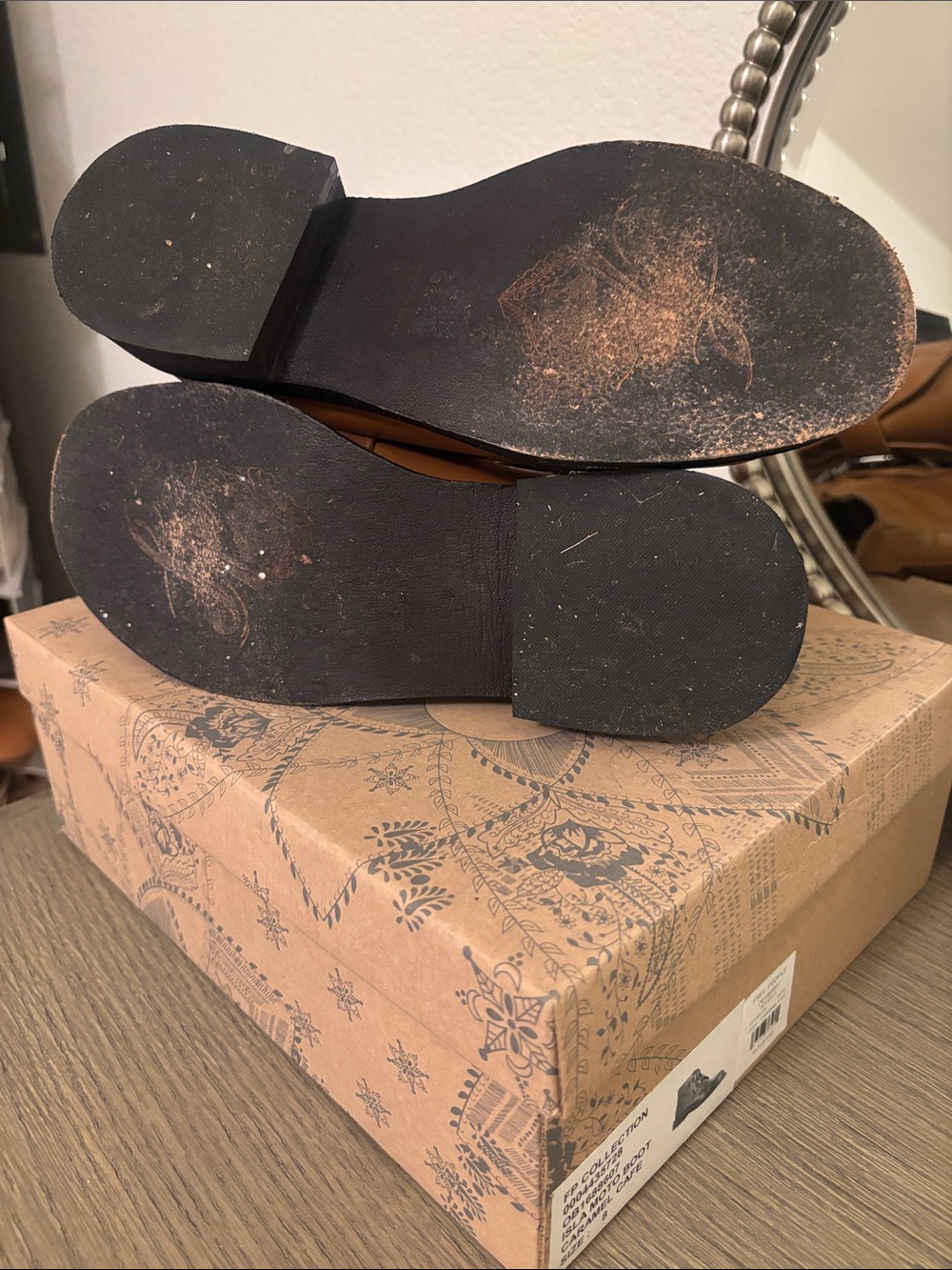 Free People Tan Double-Buckle Combat Boots - Picture 5 of 5